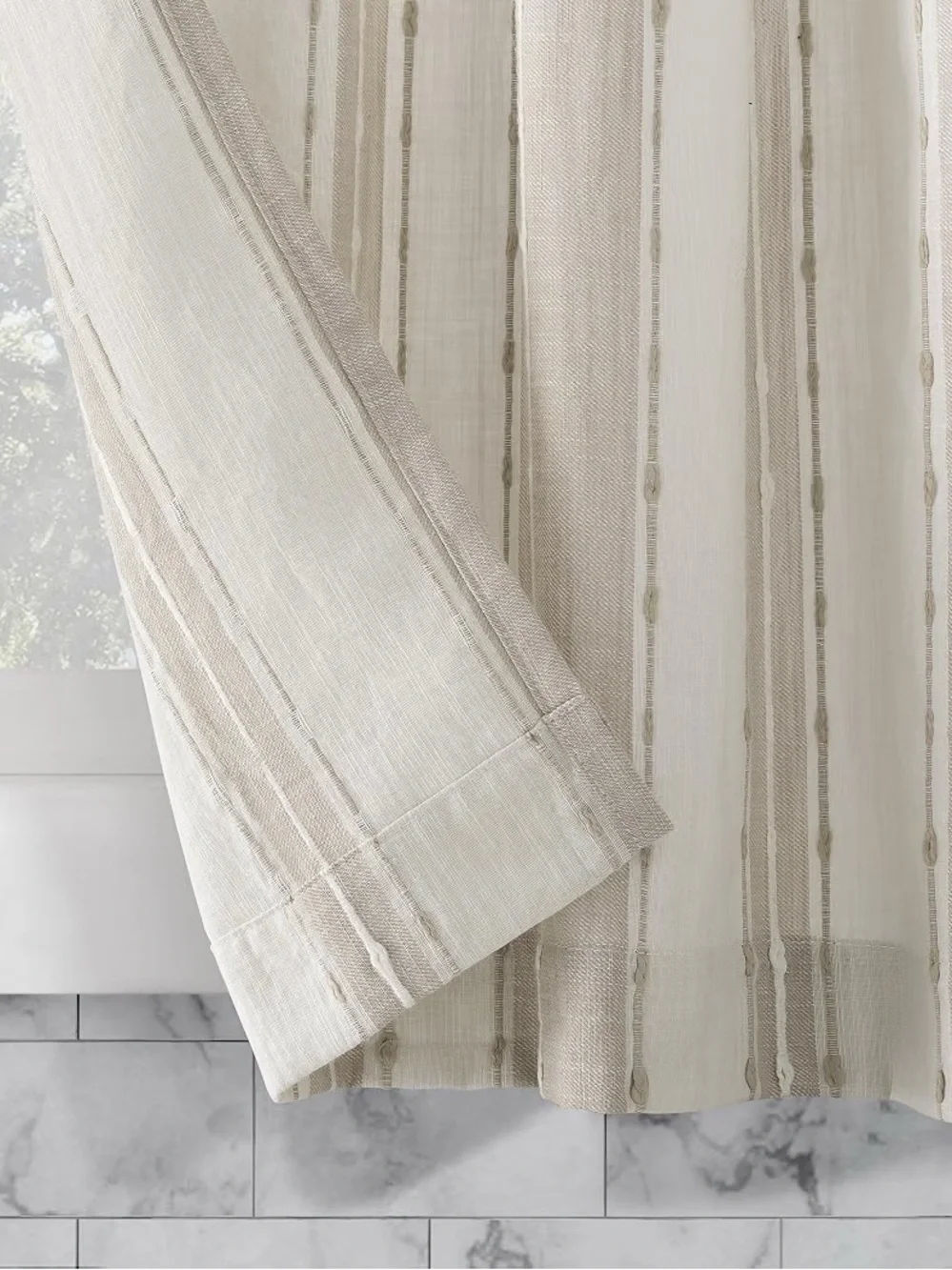 New and package tan farmhouse, one tier pair curtain